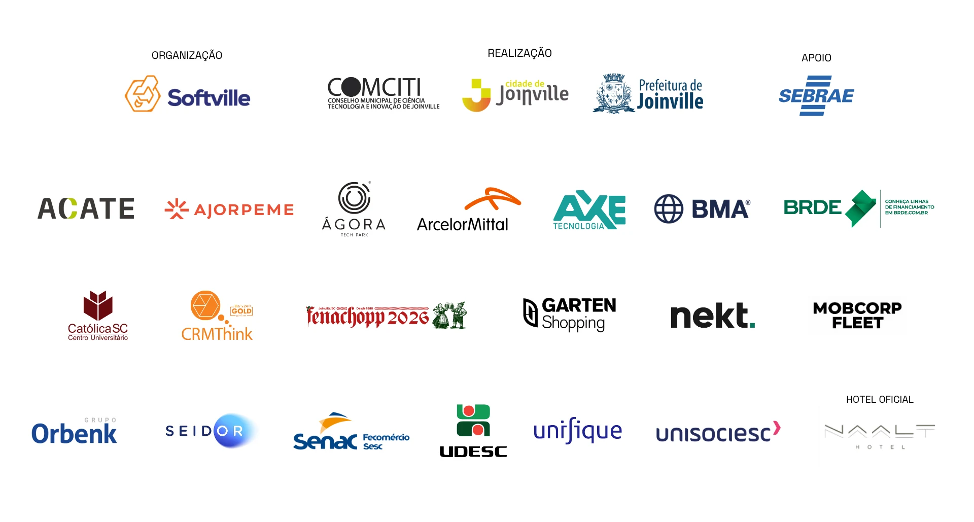 Empresas e marcas confirmadas na Expoinovação 2026