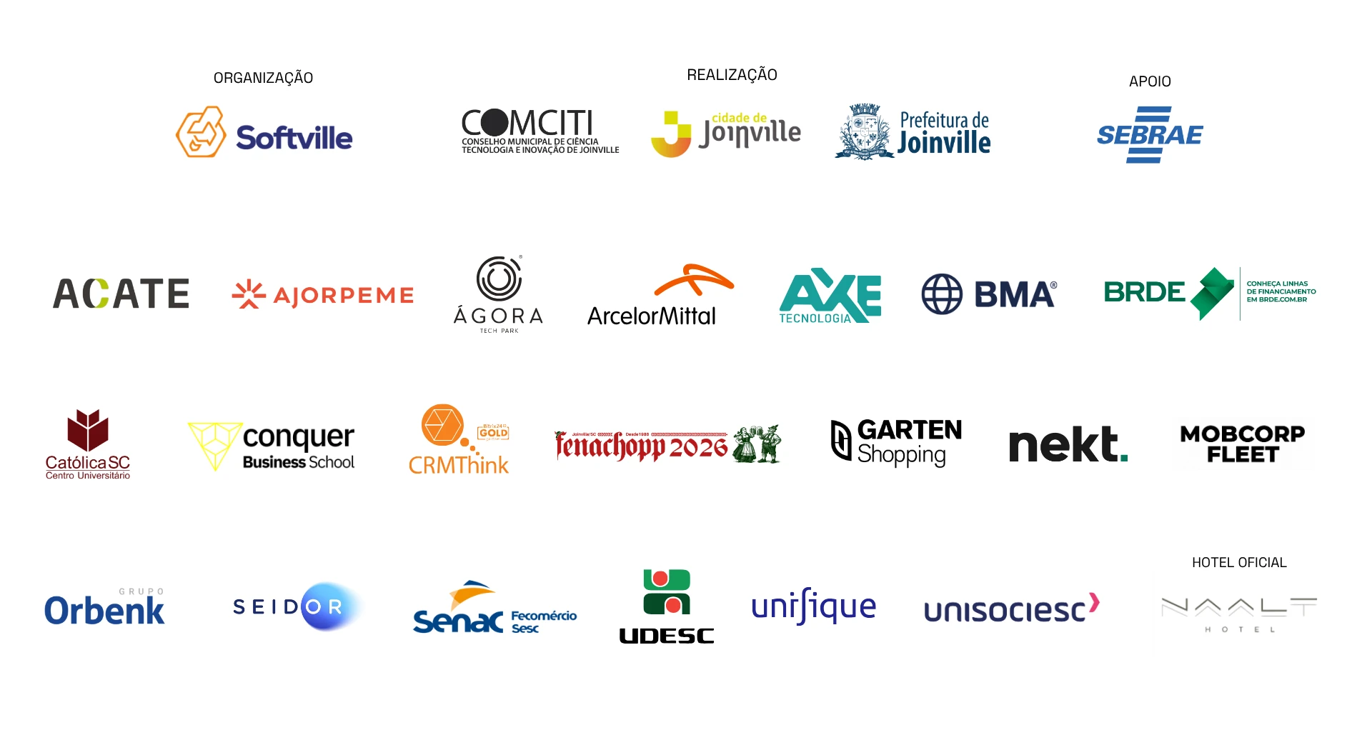 Empresas e marcas confirmadas na Expoinovação 2026
