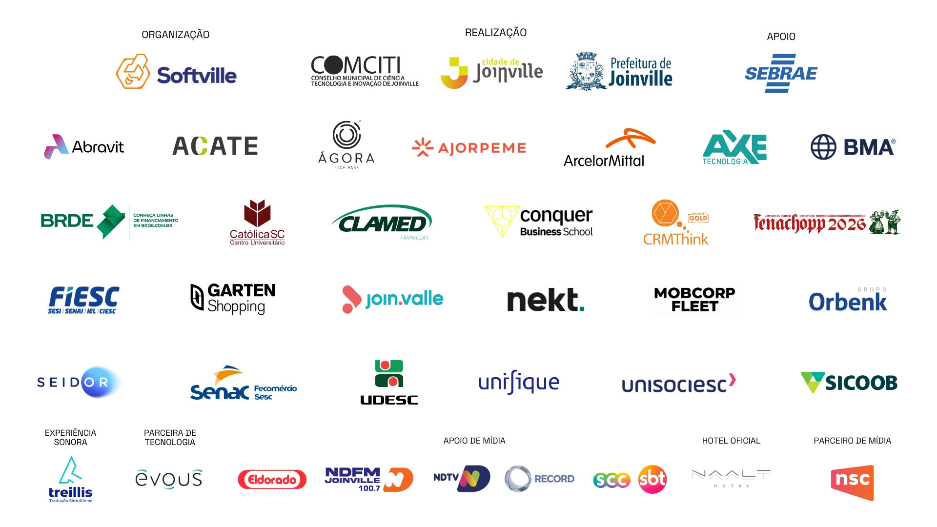 Empresas e marcas confirmadas na Expoinovação 2026